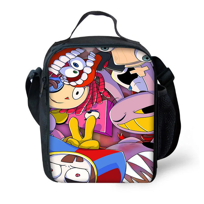 Zaino scolastico per bambini Cartoon A-AmazingS DigitalS Circus con borse per il pranzo, astucci, zaini scolastici per ragazzi e ragazze, miglior regalo