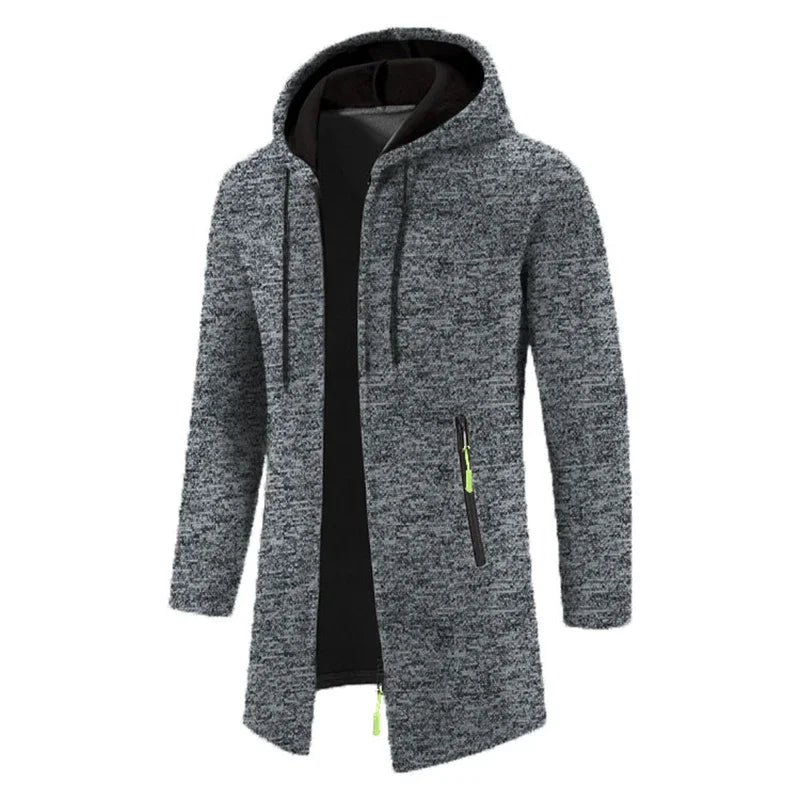 Felpe con cappuccio da uomo Felpe a maniche lunghe da uomo con cerniera con cappuccio Giacca invernale oversize da uomo Cappotto maglione nero