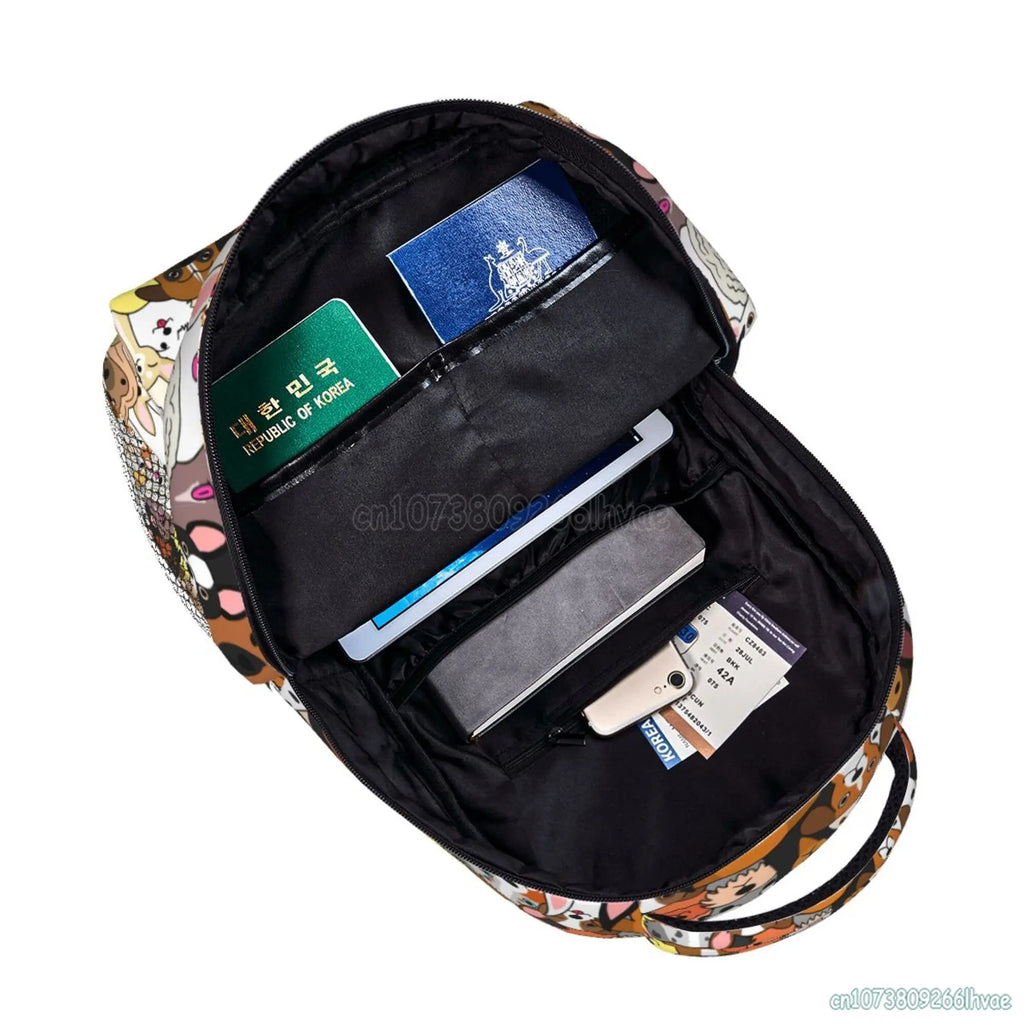 Zaino per cani dei cartoni animati zaino per libri carino zaini per la scuola divertenti borsa per Laptop leggera da viaggio escursionismo zaino impermeabile