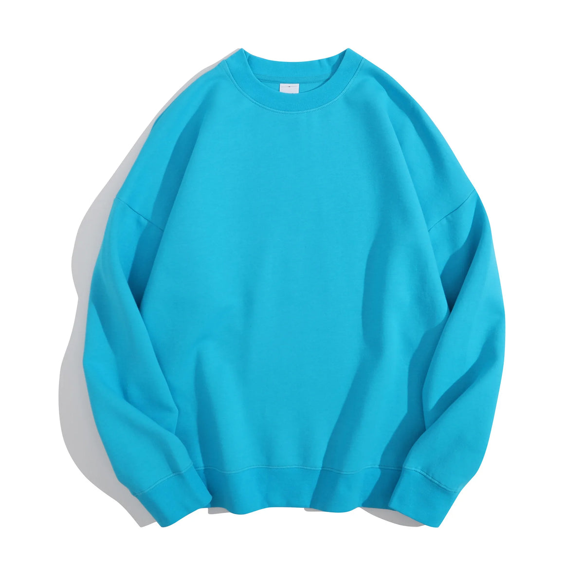 Maglione con spalle scoperte e collo rotondo in cotone sano di alta qualità da 40 colori per uomo e donna, ampio con spalle scoperte oversize