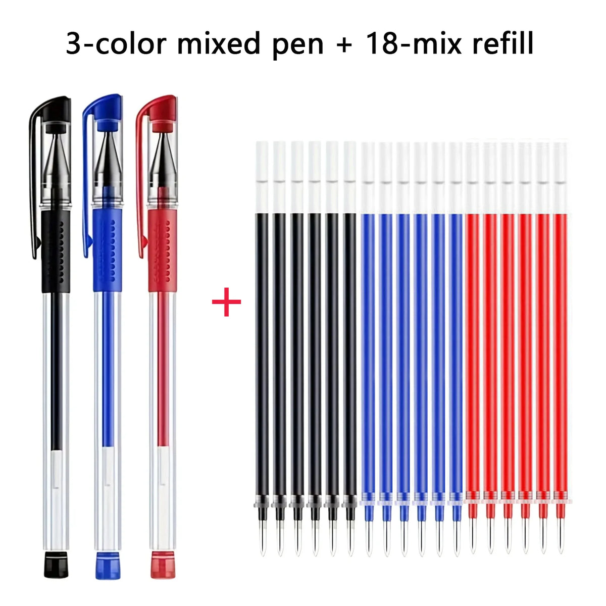 Gel Pen Set School Supplies Black Blue Red Ink,Bullet Tip 0.5mm,Ballpoint Pen Kawaii Pen Writing Tool School Office Stationery