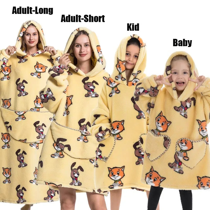Felpe con cappuccio extra lunghe per donna Abbigliamento invernale per la casa Coperte di flanella per adulti con maniche Felpe con cappuccio morbide e calde per ragazze