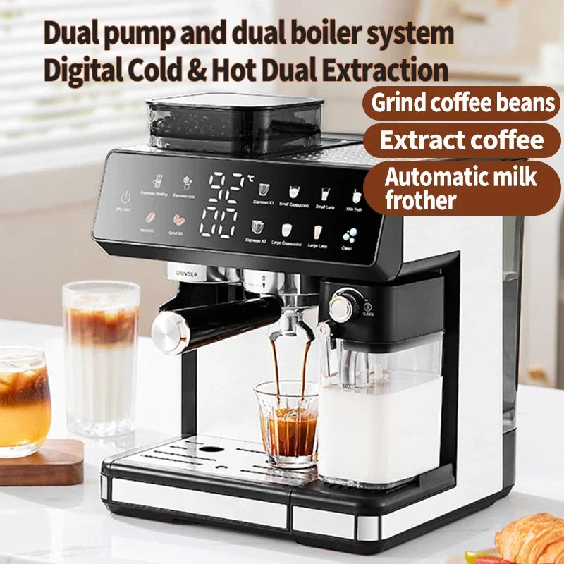 Multifunctional Fancy Automatic Coffee Machine, Commercial Milk Frothing And Grinding Integrated Coffee Machine
