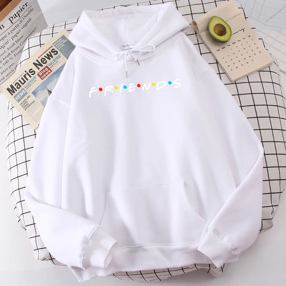 Sitcom Movie Friends Felpa con cappuccio da uomo stampata Felpa in pile coreano Semplice girocollo con cappuccio Street Oversize Abbigliamento da uomo autunnale