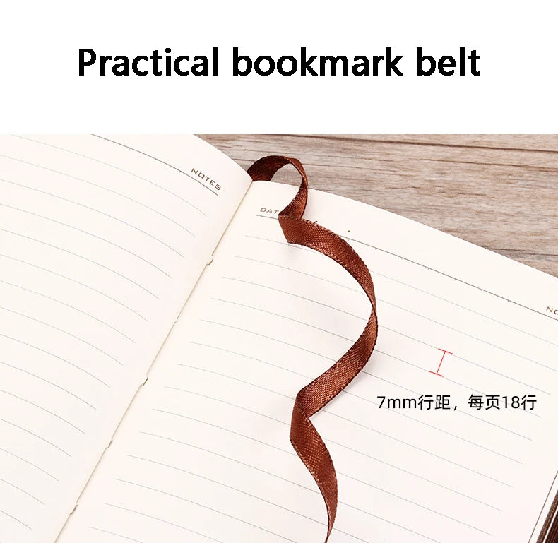 A6 Retro Style Pocket Type Mini Notebook Stamping Process Artificial PU Leather Writing Book Portable Notepad Office Bookkeeping