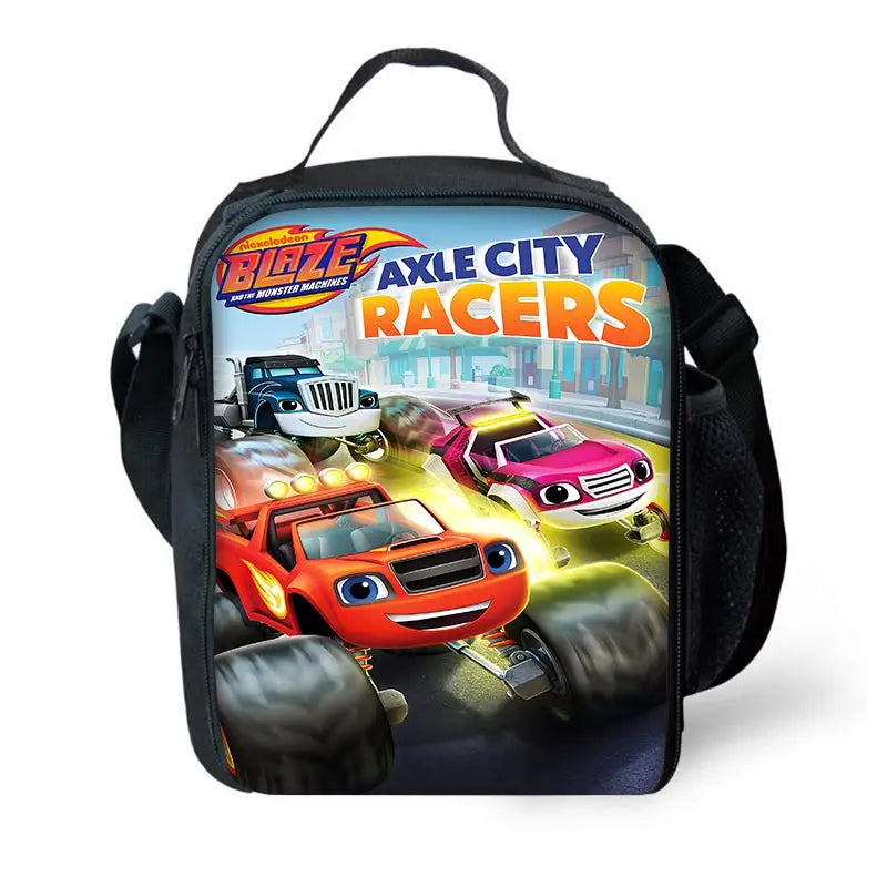 Zaino Scolastico 3D Cartoon Blaze Monster Machines con Borsa Pranzo, Astuccio, Zaino per Bambini e Bambine, Miglior Regalo