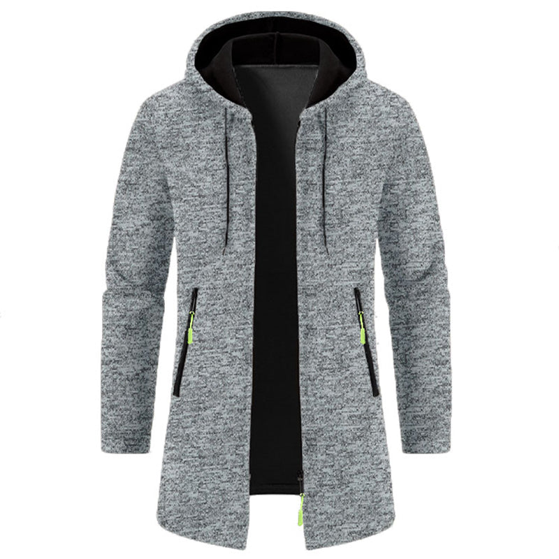 Felpe con cappuccio da uomo Felpe a maniche lunghe da uomo con cerniera con cappuccio Giacca invernale oversize da uomo Cappotto maglione nero