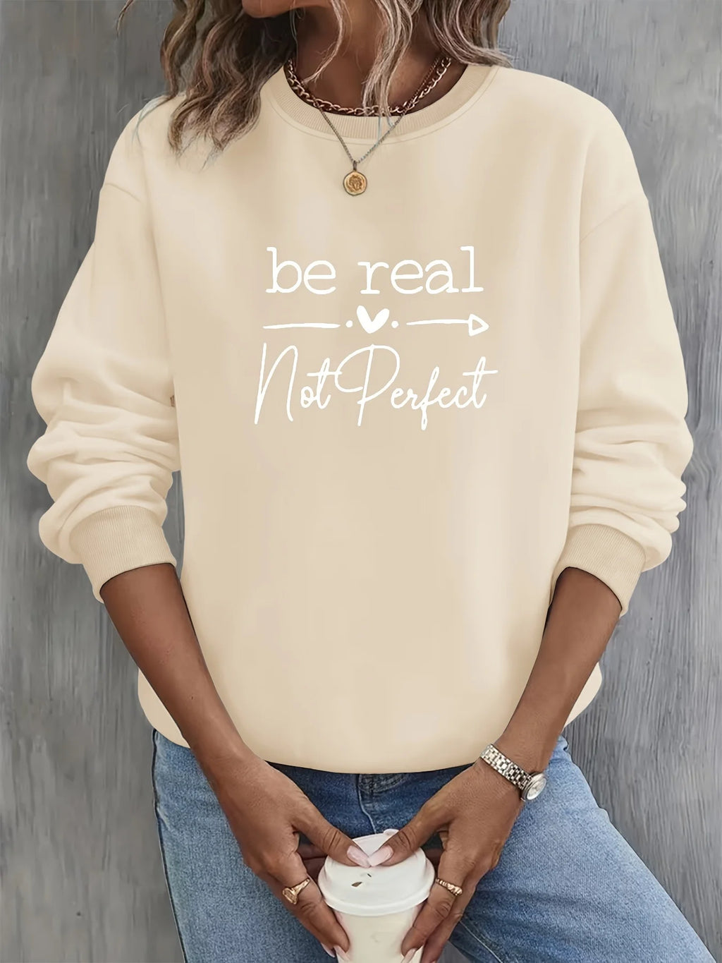 Pullover con cappuccio girocollo a maniche lunghe in velluto stampato con motivo a lettere comode e casual autunnali e invernali da donna