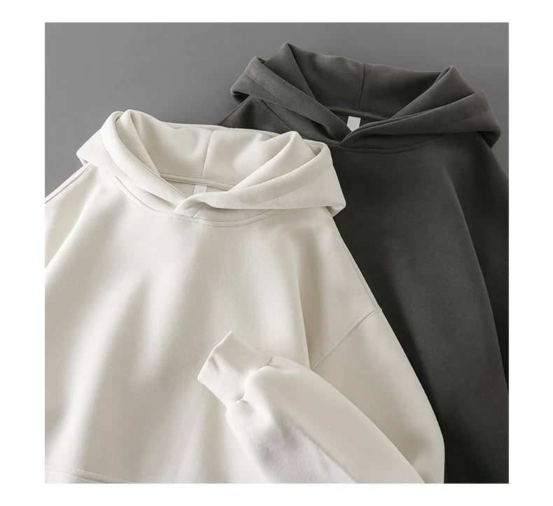 DUKEEN 450G Felpe con cappuccio da uomo pesanti 2025 Primavera e autunno Giacca sportiva con cappuccio tinta unita di base Abbigliamento da uomo di alta qualità