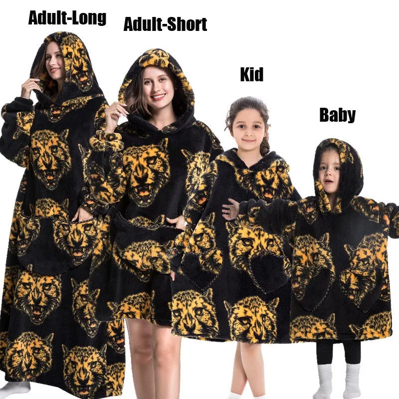 Felpe con cappuccio extra lunghe per donna Abbigliamento invernale per la casa Coperte di flanella per adulti con maniche Felpe con cappuccio morbide e calde per ragazze