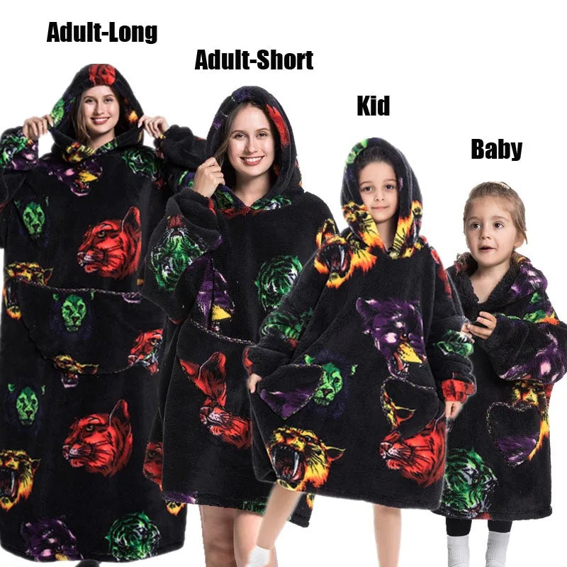 Felpe con cappuccio extra lunghe per donna Abbigliamento invernale per la casa Coperte di flanella per adulti con maniche Felpe con cappuccio morbide e calde per ragazze