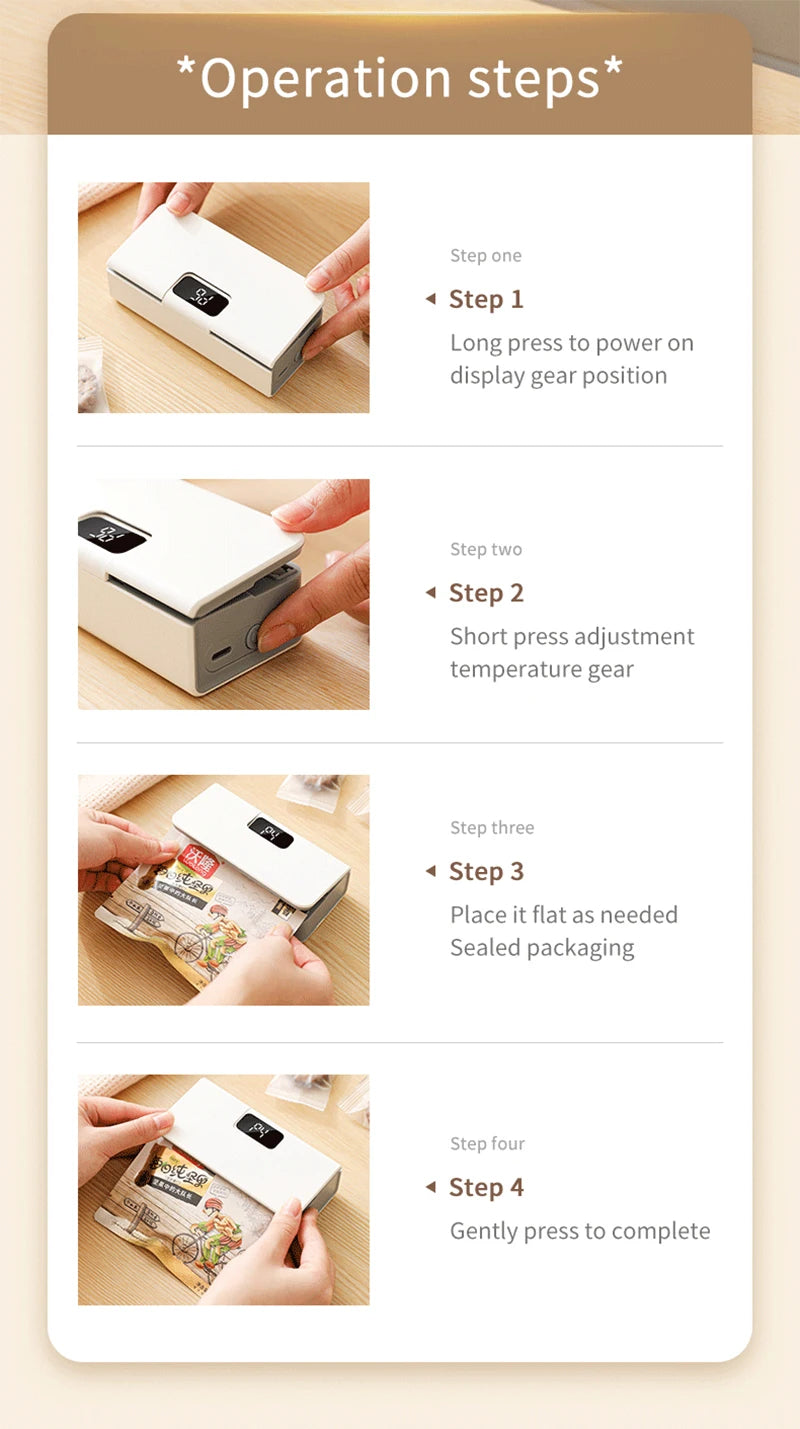 Plastic Bags Sealer Mini Handheld Heat Bag Sealing Machine Heat Bag Sealer Food Packaging Sealing Machine Portable Bags Sealer