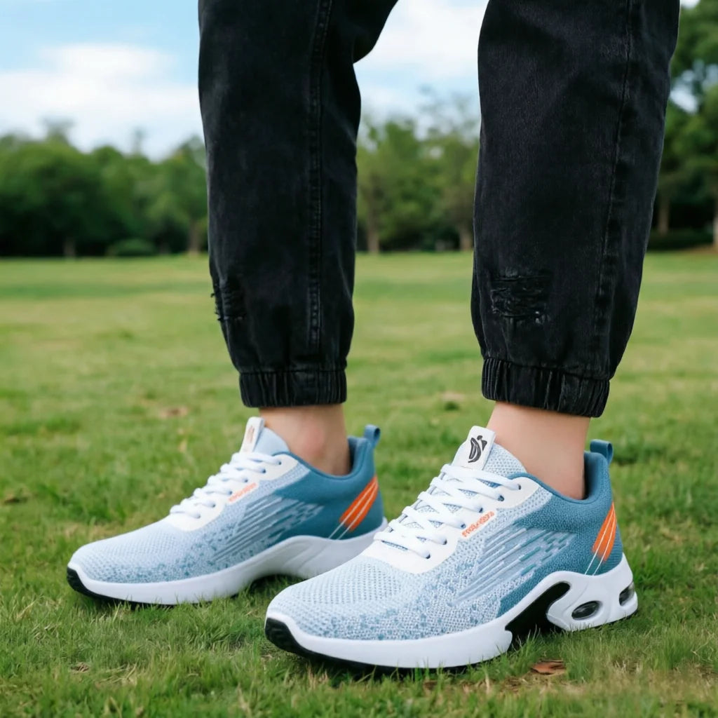 Scarpe da corsa alla moda da uomo, traspiranti in rete con supporto ammortizzato ad aria per palestra e uso quotidiano