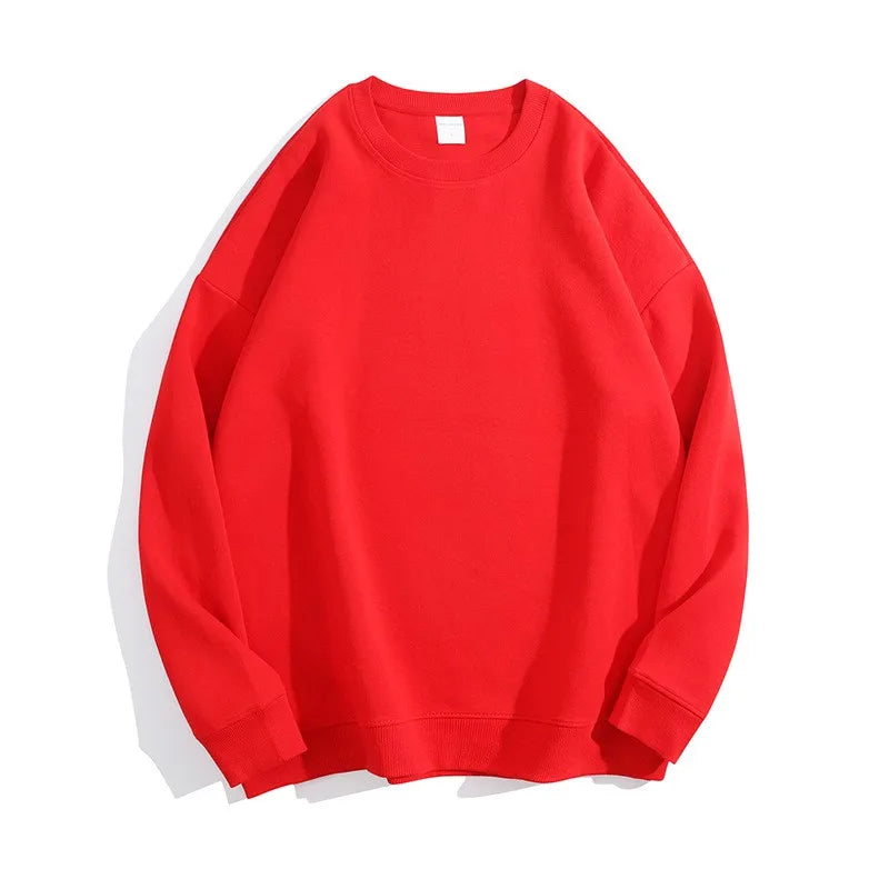 Maglione con spalle scoperte e collo rotondo in cotone sano di alta qualità da 40 colori per uomo e donna, ampio con spalle scoperte oversize