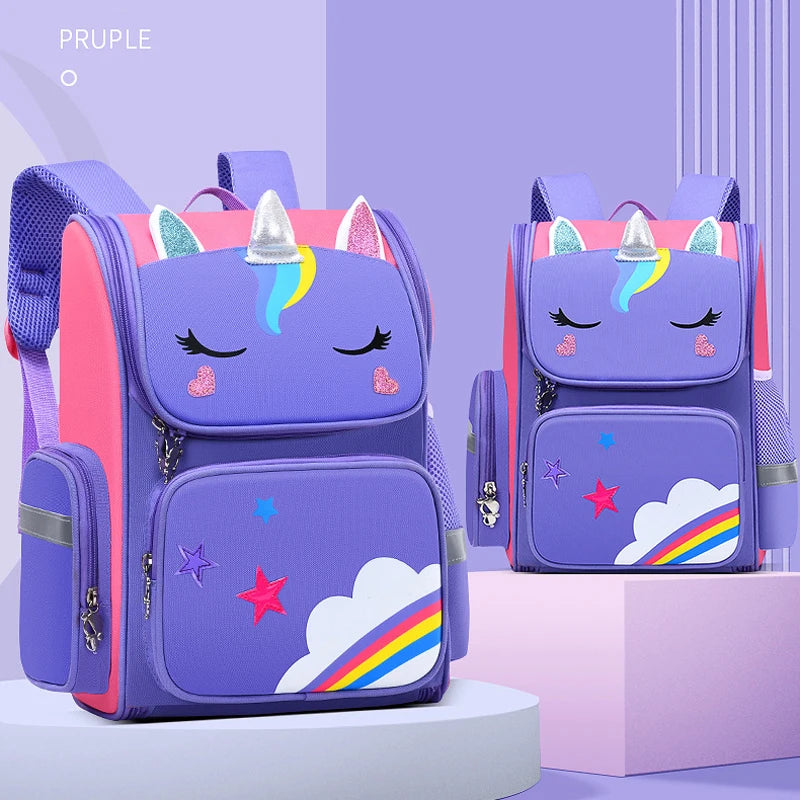 Zaino per bambina con borsa da scuola per adolescenti con stampa unicorno impermeabile di grande capacità per 2-16 anni Zaino per bambini Kawaii carino