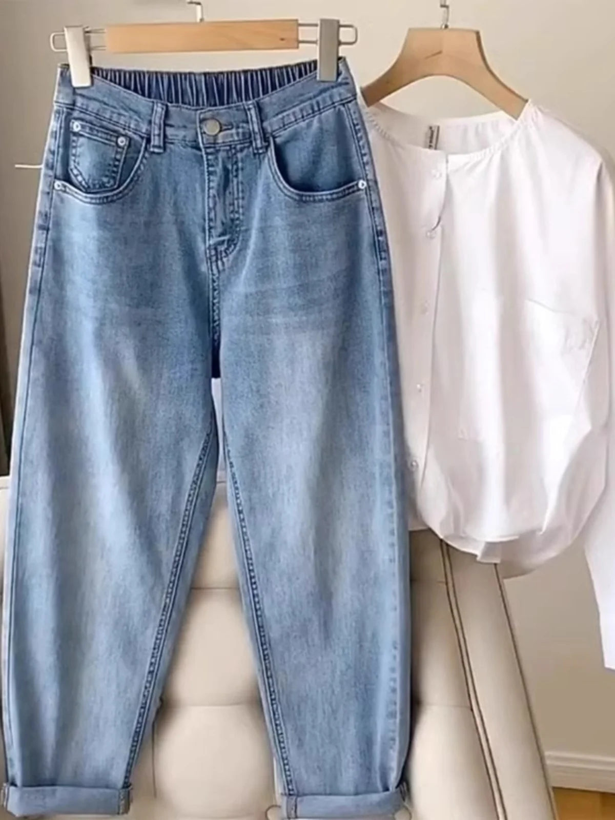 Nuovi Jeans Estivi Sottili Taglie Forti da Donna, Pantaloni Harlan Larghi che Nascondono il Corpo, Trendy per Donne con Forma a Pera e Curvilinee