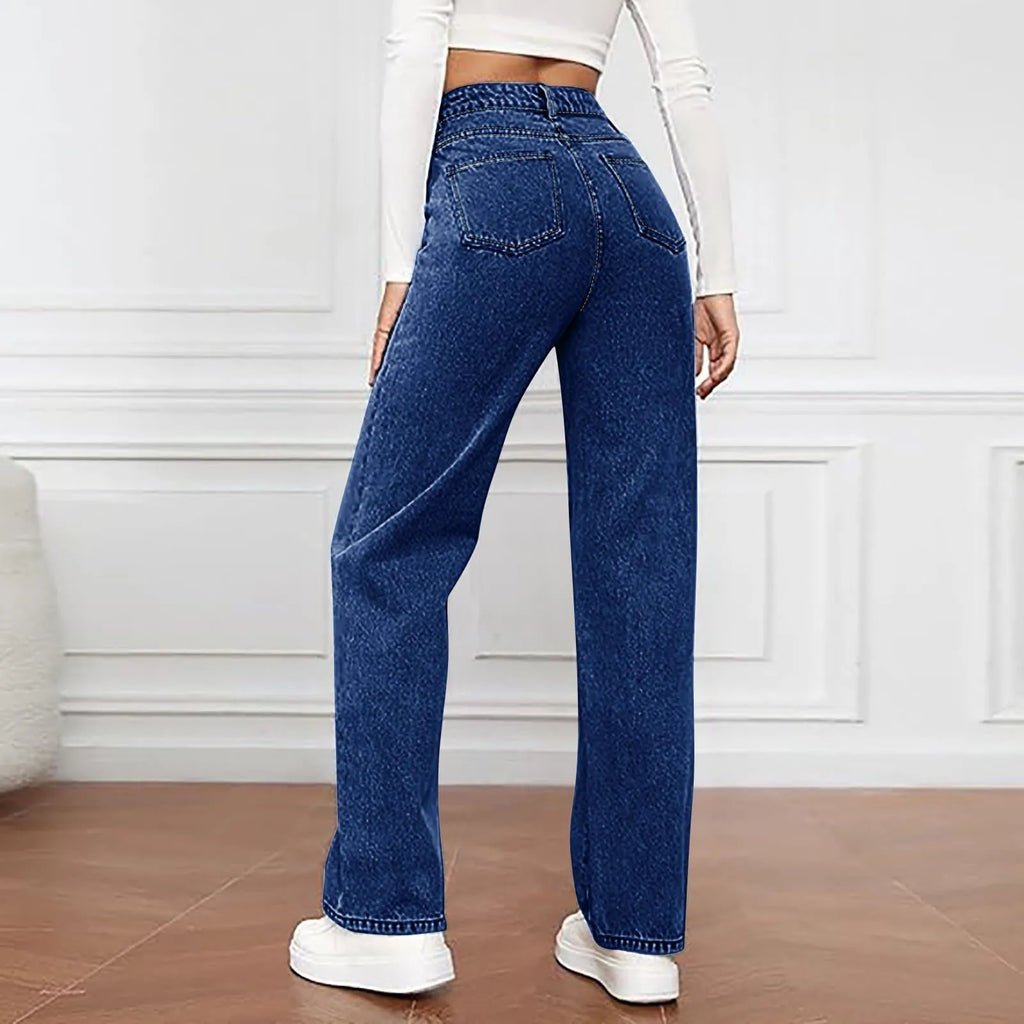 2025 Jeans delle nuove donne Pantaloni larghi in denim allentato retrò europei e americani Dimagranti Jeans a vita alta per le donne