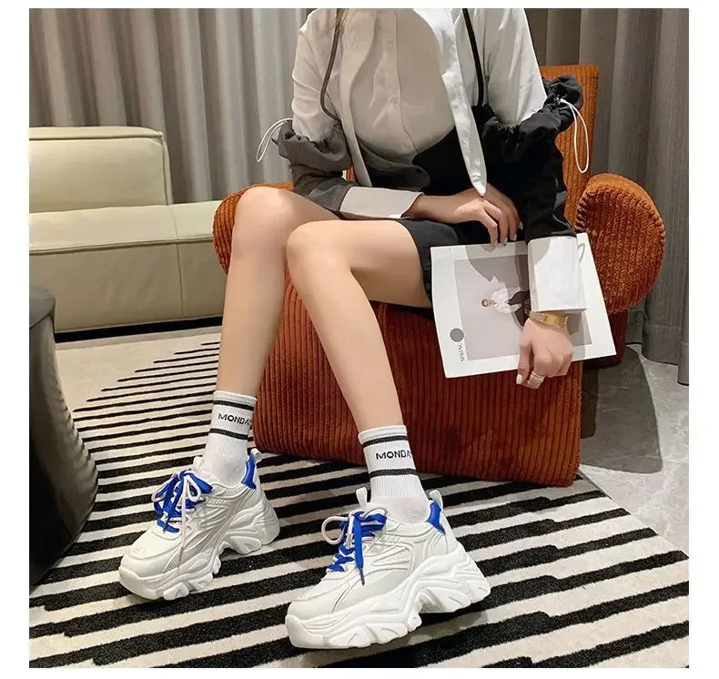 Calzature da donna con plateau High On scarpe da donna Daily Routine Light qualità coreana vulcanizzata a buon mercato per offerta elegante 39