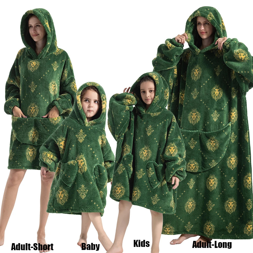 Felpe con cappuccio extra lunghe per donna Abbigliamento invernale per la casa Coperte di flanella per adulti con maniche Felpe con cappuccio morbide e calde per ragazze