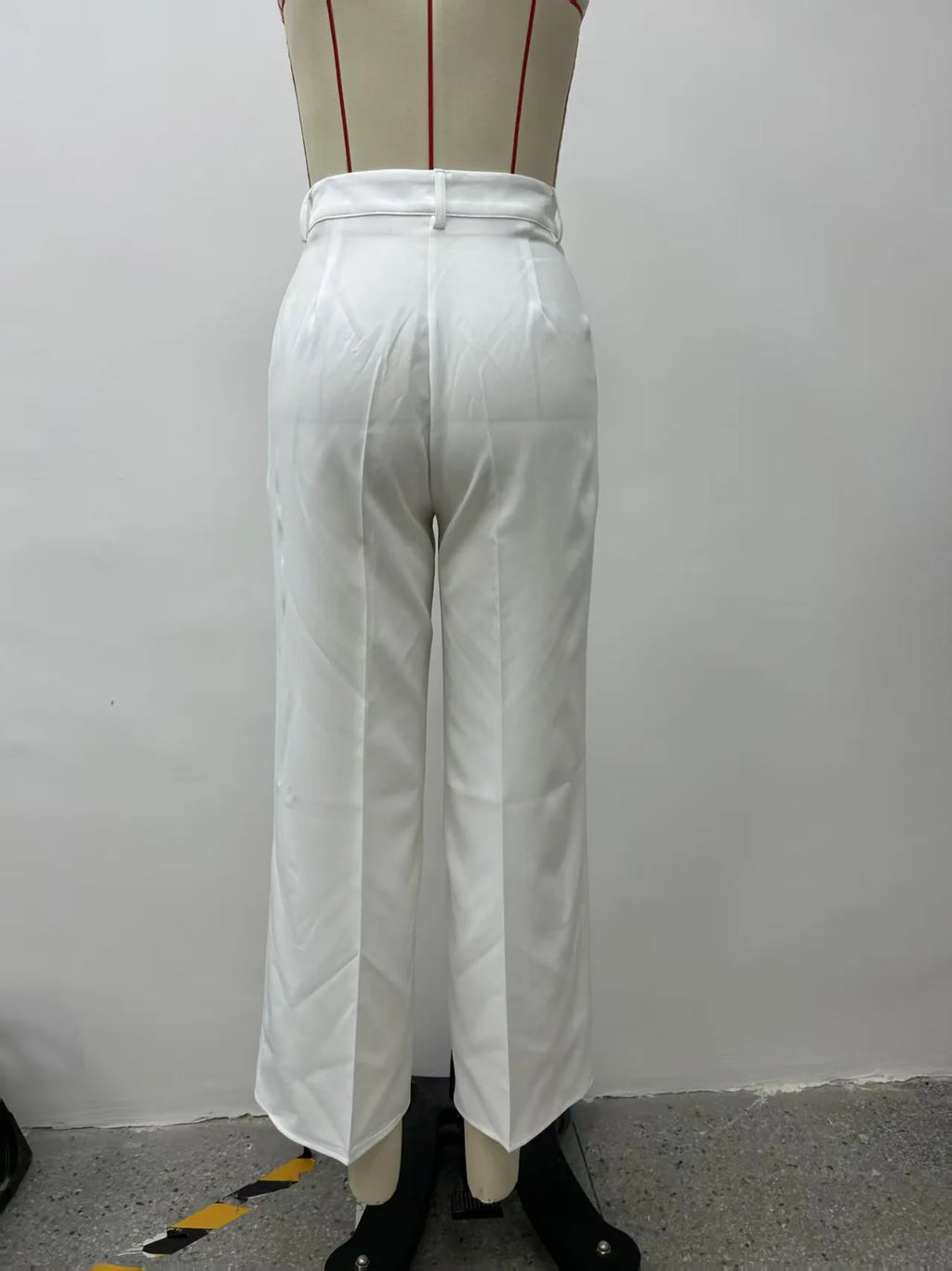 Pantaloni larghi pieghettati a vita alta da donna casual in tinta unita Pantaloni da lavoro Primavera Autunno Nuovi pantaloni dritti Pantaloni su misura da ufficio