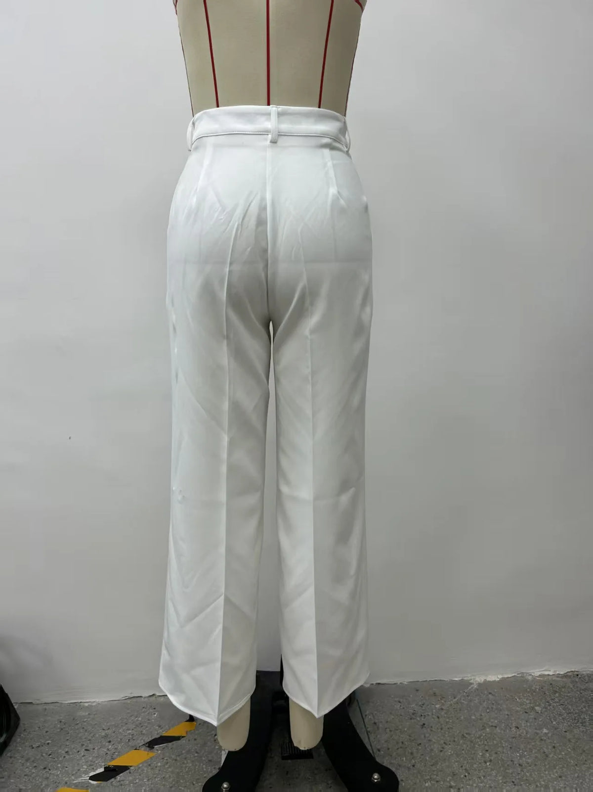 Pantaloni larghi pieghettati a vita alta da donna casual in tinta unita Pantaloni da lavoro Primavera Autunno Nuovi pantaloni dritti Pantaloni su misura da ufficio