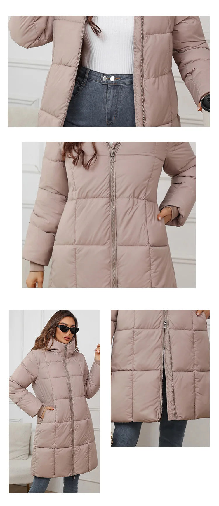 Cappotto lungo da donna 2024 Nuovo autunno inverno Parka femminile piumino di cotone spesso Femme Casual corto caldo capispalla spesso Top da donna