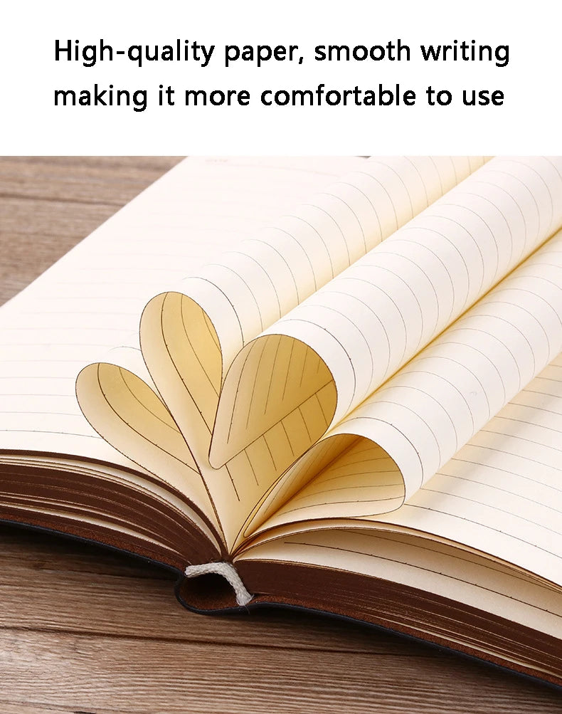 A6 Retro Style Pocket Type Mini Notebook Stamping Process Artificial PU Leather Writing Book Portable Notepad Office Bookkeeping