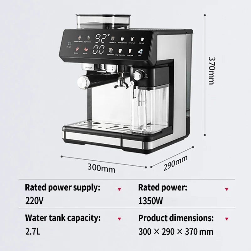Multifunctional Fancy Automatic Coffee Machine, Commercial Milk Frothing And Grinding Integrated Coffee Machine