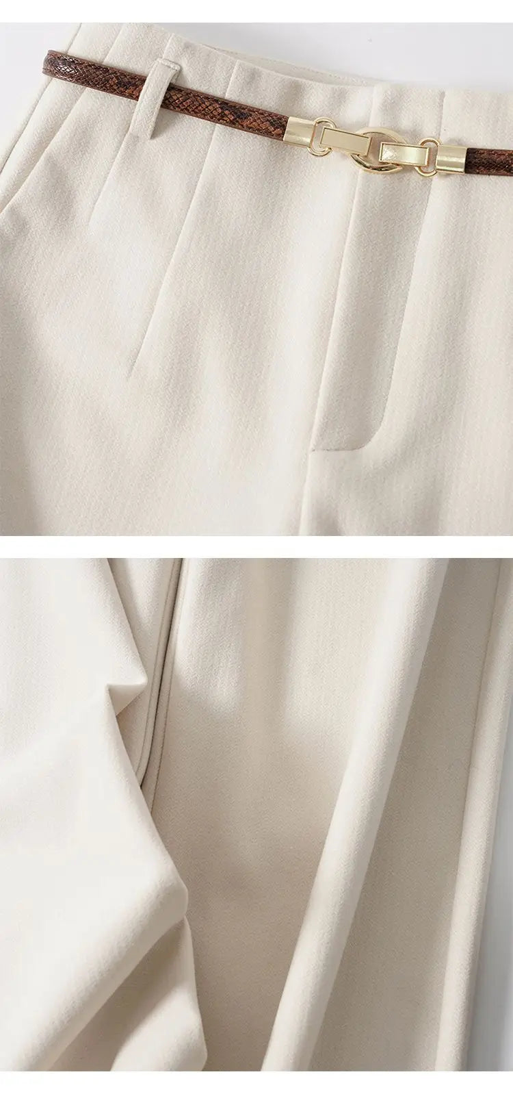 CGC Pantaloni larghi larghi a vita alta alla moda coreana Pantaloni di lana da donna Pantaloni larghi dritti solidi semplici Pantaloni da jogging casual