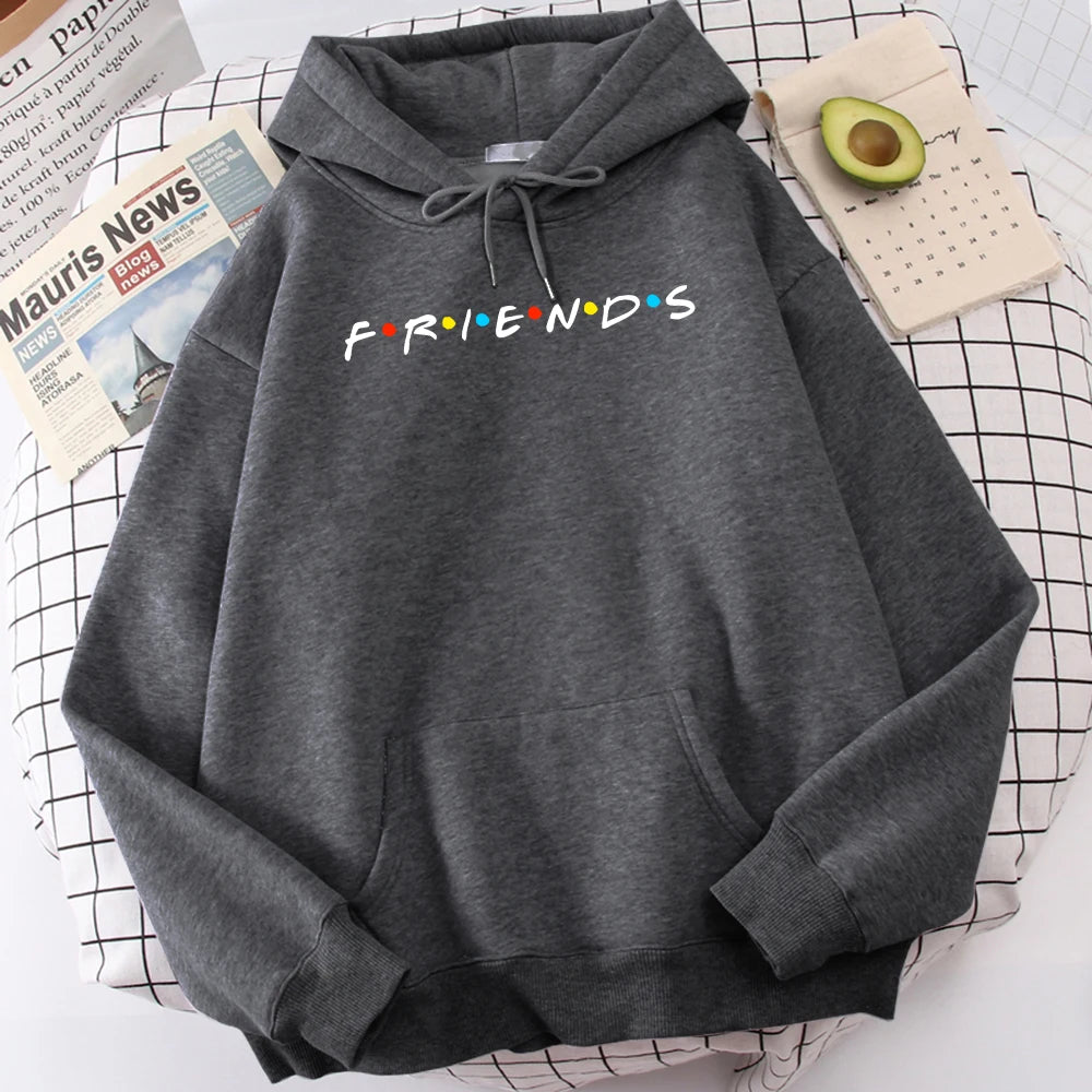 Sitcom Movie Friends Felpa con cappuccio da uomo stampata Felpa in pile coreano Semplice girocollo con cappuccio Street Oversize Abbigliamento da uomo autunnale