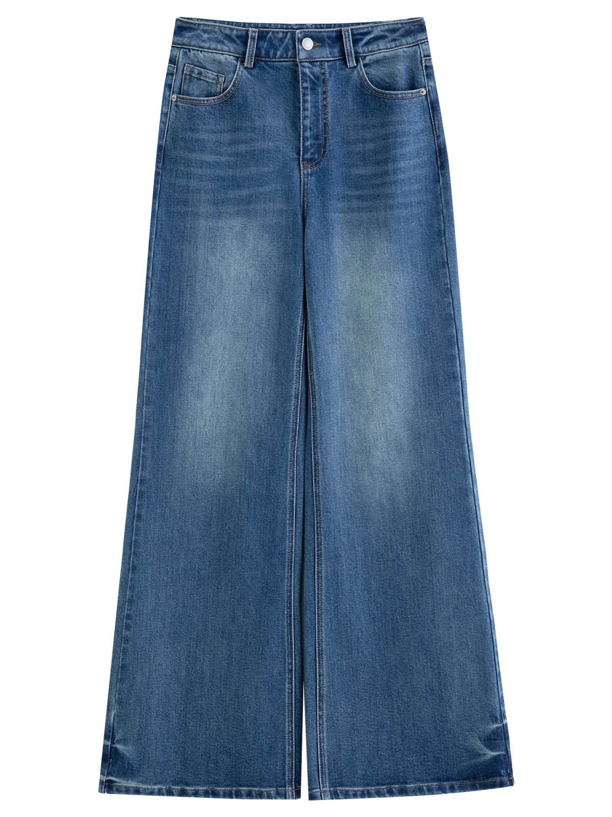 DUSHU 2026 Autunno Jeans Svasati Elasticizzati Slim-Fit da Donna, Pantaloni Bootcut a Vita Alta che Allungano la Gamba in Lunghezza Estesa