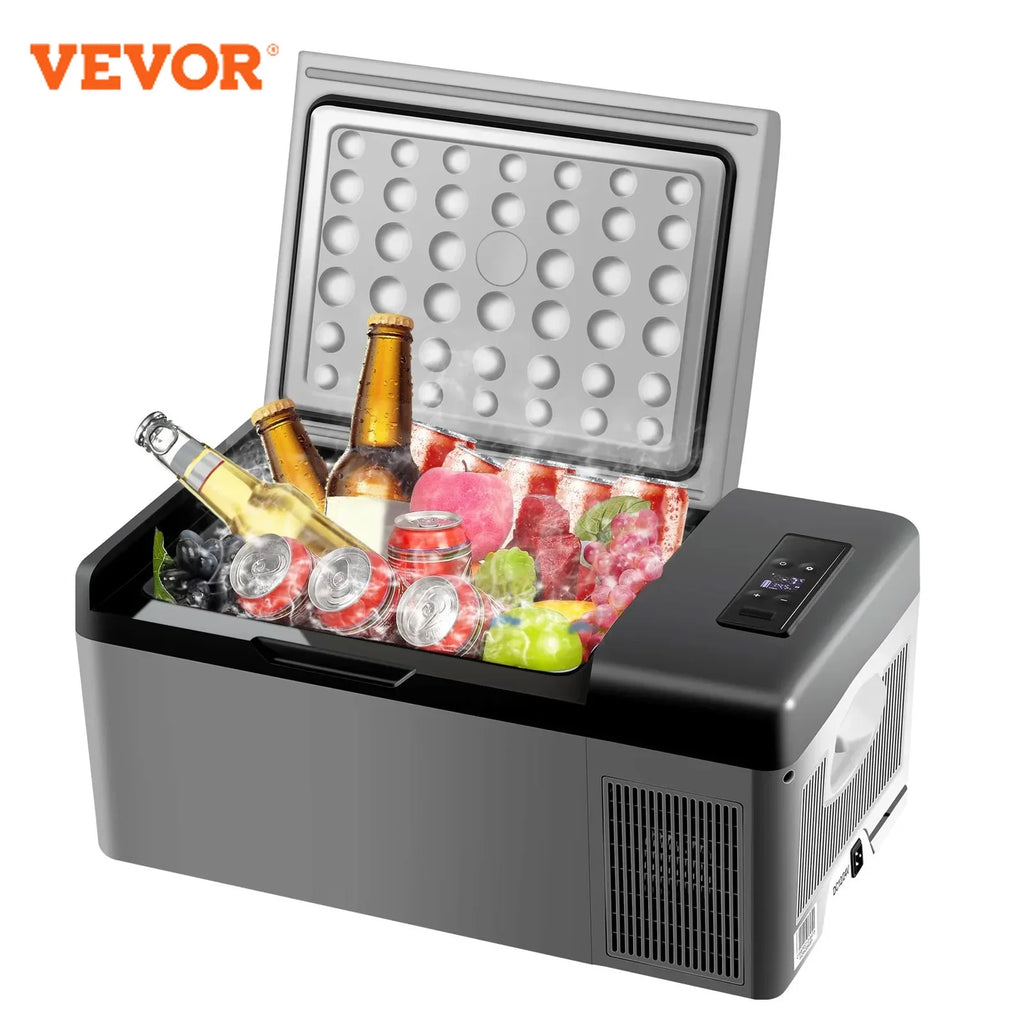 VEVOR Mini Fridge Mini Refrigerator Portable Car Freezer 12V/24V 15L Compressor Cooler for Traveling Camping Outdoor Activities