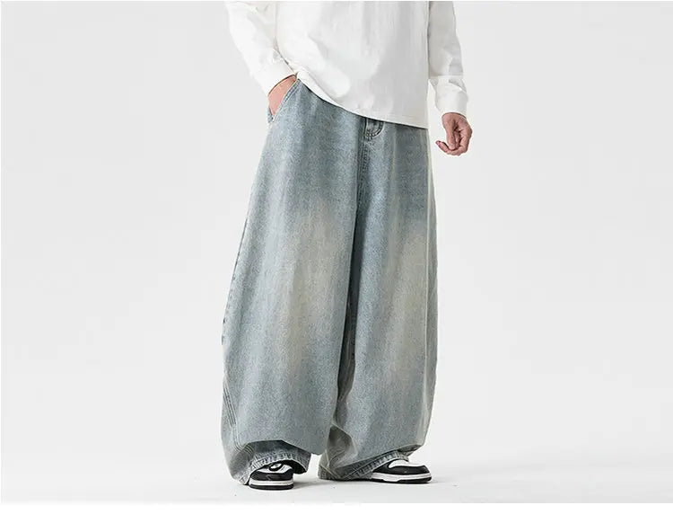 Pantaloni in denim a gamba larga da uomo streetwear Jeans larghi Harajuku Pantaloni jeans oversize casual da uomo Moda uomo di grandi dimensioni 5XL