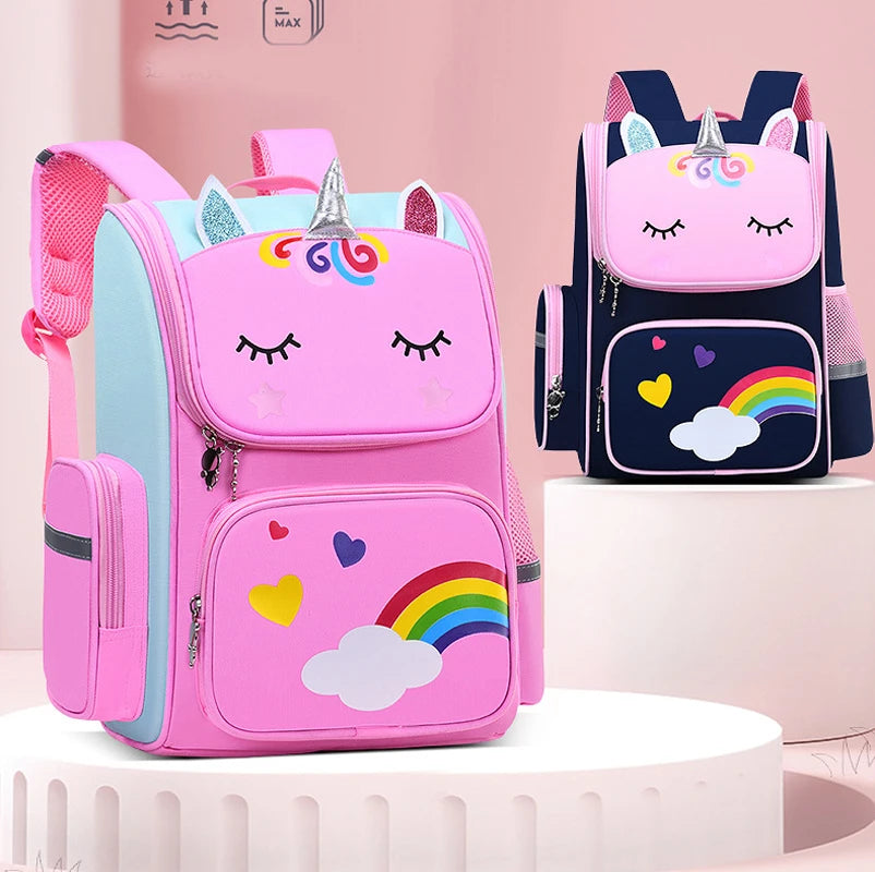 Zaino per bambina con borsa da scuola per adolescenti con stampa unicorno impermeabile di grande capacità per 2-16 anni Zaino per bambini Kawaii carino