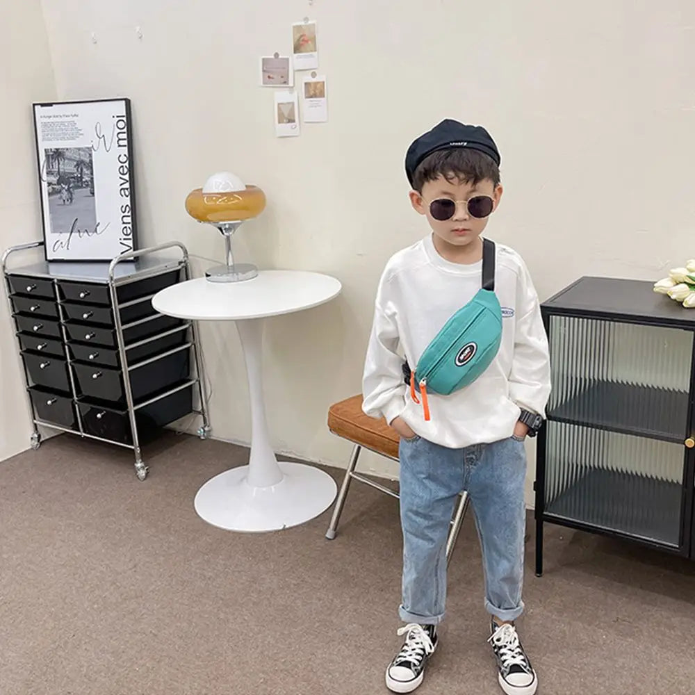 Borsa da petto per bambini carina di nuova moda Borsa a tracolla con tracolla monospalla Borsa diagonale in tela Borsa con cerniera per ragazza e ragazzo Portamonete