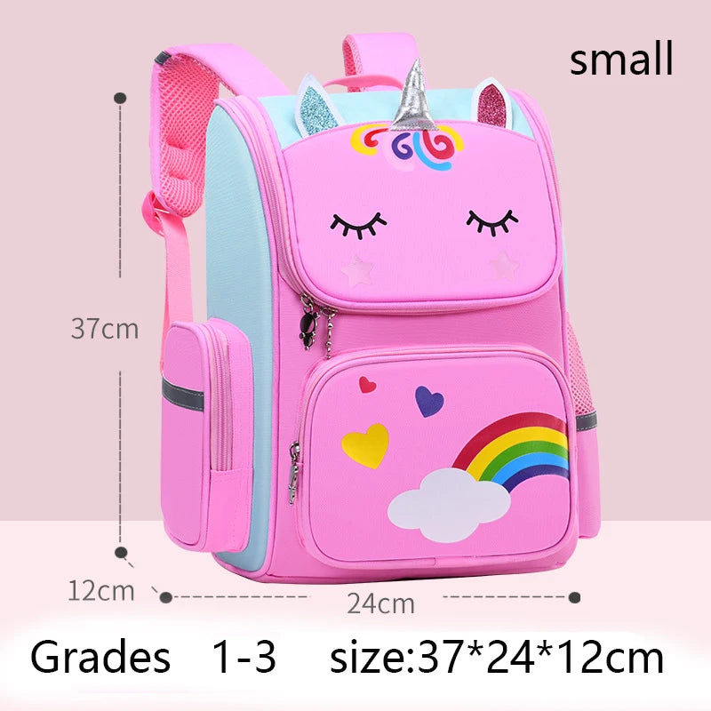 Zaino per bambina con borsa da scuola per adolescenti con stampa unicorno impermeabile di grande capacità per 2-16 anni Zaino per bambini Kawaii carino