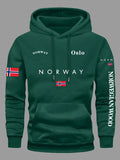 Felpe con Cappuccio Bandiera NORVEGIA Uomo Donna Sport Outdoor Avventura Fitness Corsa Casual Autunno Inverno Abbigliamento