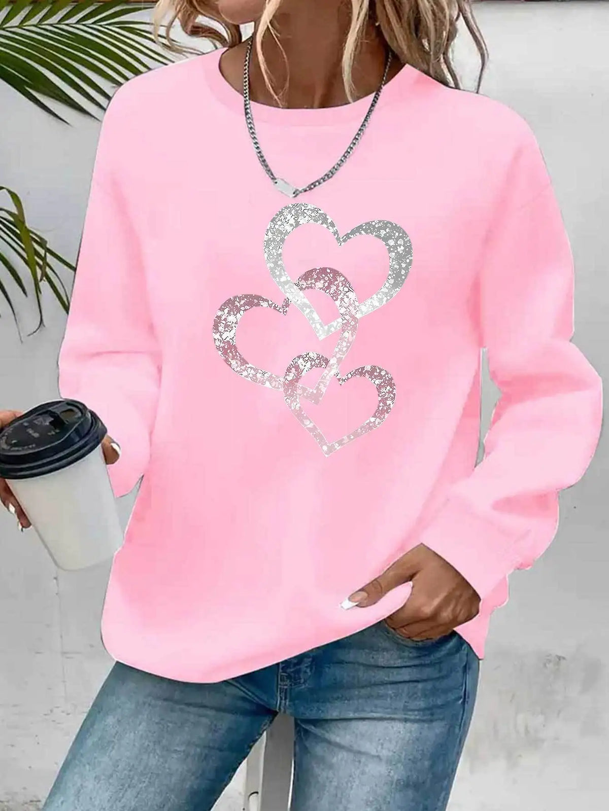 Pullover con cappuccio girocollo a maniche lunghe in velluto stampato con motivo a lettere comode e casual autunnali e invernali da donna