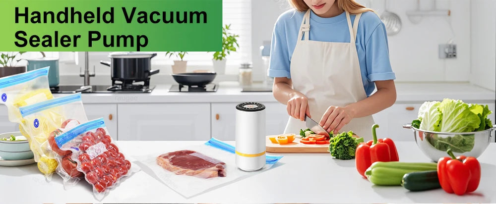 Electric Vacuum Sealer Pump Handheld Mini Electric Vacuum Pump Mini Food Vacuum Sealer Machine with Reusable Vacuum Sealing Bags