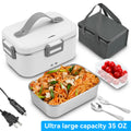 Electric Lunch Box 80W 1.8L Portable Food Warmer Stainless Steel Detachable Heating Bowl Large Capacity For Car Or Home