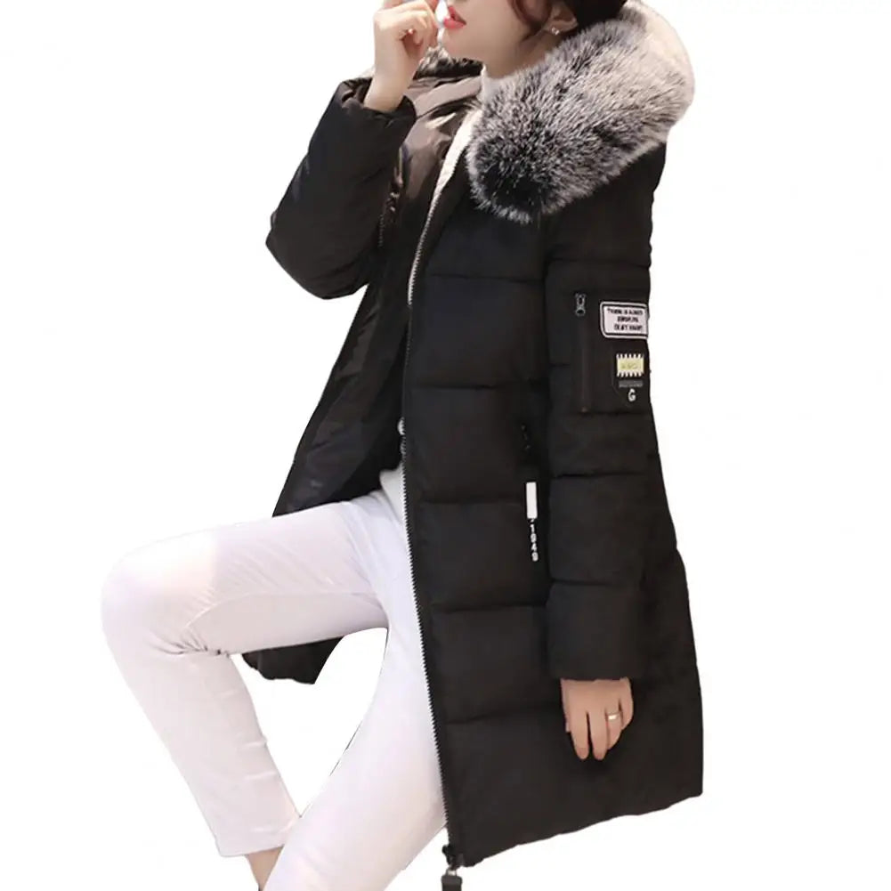 Giacche invernali da donna Piumini in cotone con cappuccio Top Parka di grandi dimensioni Mujer Cappotti Cappotto lungo Moda femminile Collo di pelliccia Abiti Capodanno