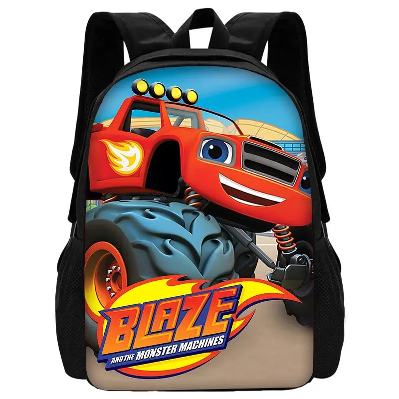 Zaino Scolastico 3D Cartoon Blaze Monster Machines con Borsa Pranzo, Astuccio, Zaino per Bambini e Bambine, Miglior Regalo