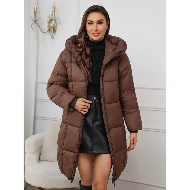 Cappotto lungo da donna 2024 Nuovo autunno inverno Parka femminile piumino di cotone spesso Femme Casual corto caldo capispalla spesso Top da donna
