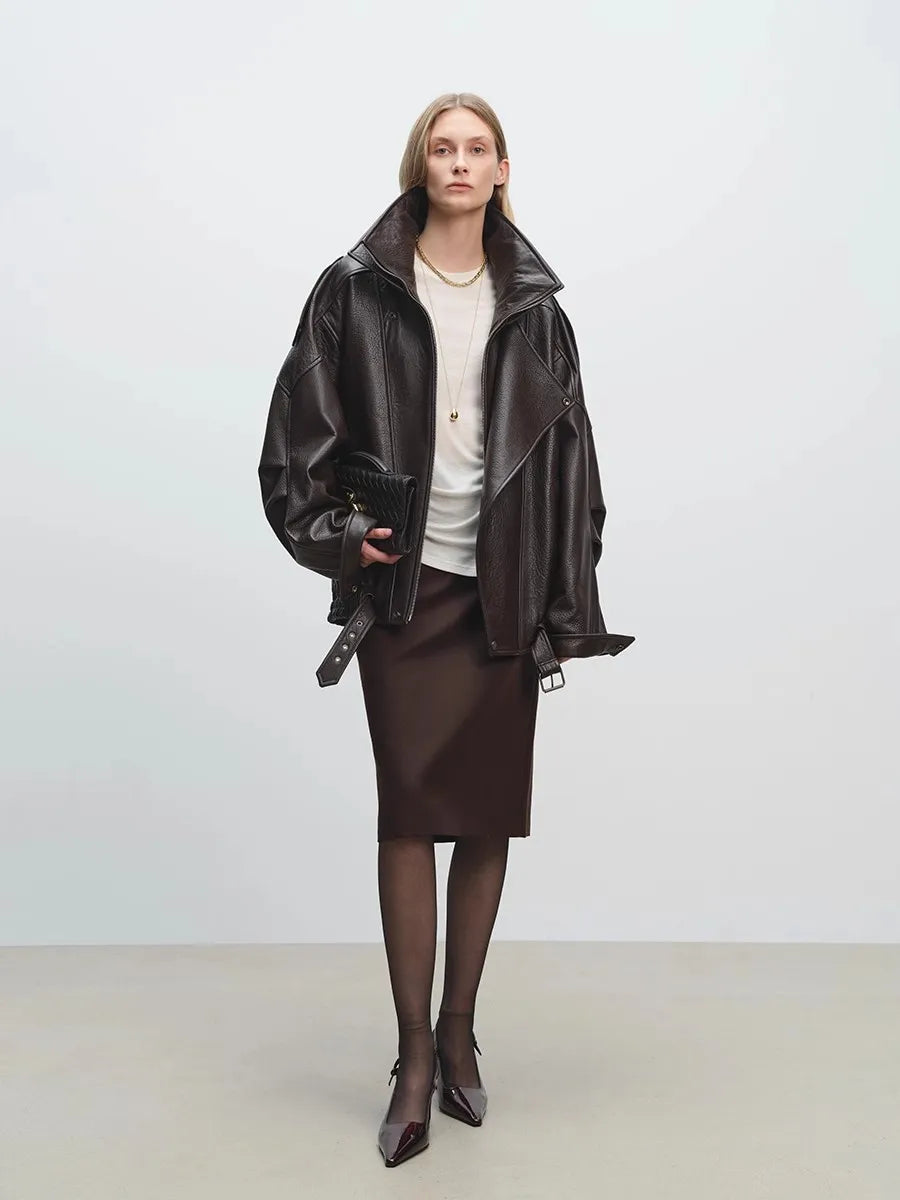 Mauroicardi Primavera Giacca oversize in morbida pelle Pu nera da uomo Cintura a maniche lunghe Designer di lusso Abiti di moda europei 2025