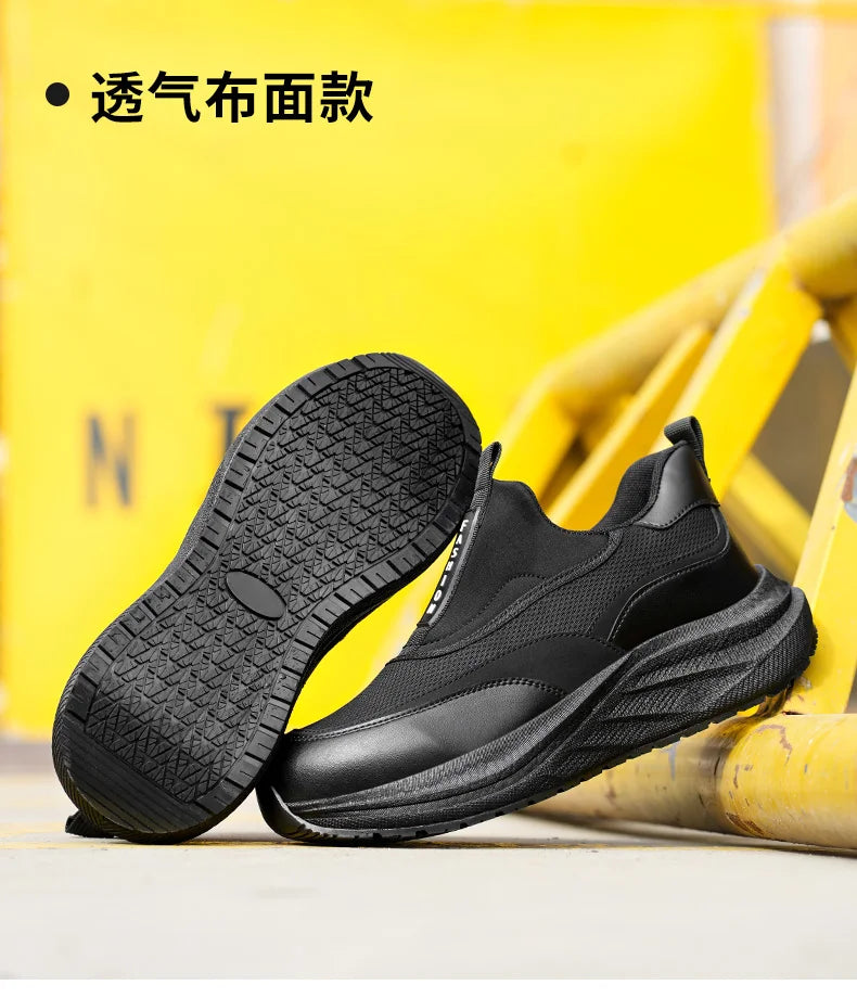 Scarpe da Cuoco in Pelle da Uomo Impermeabili Antiscivolo Resistenti all'Olio, Mocassini Casual da Uomo Resistenti all'Usura