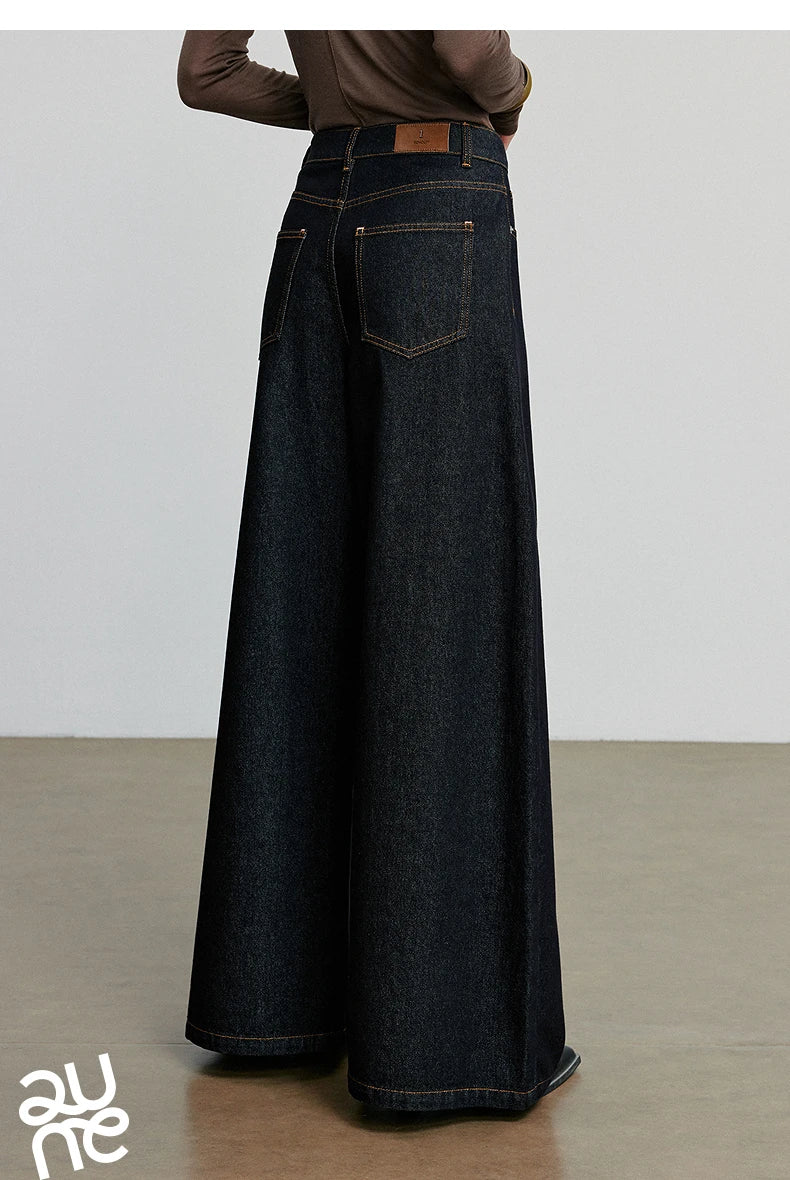 TOYOUTH Jeans denim da donna 2025 Autunno Nuovi pantaloni larghi a banana curvi larghi