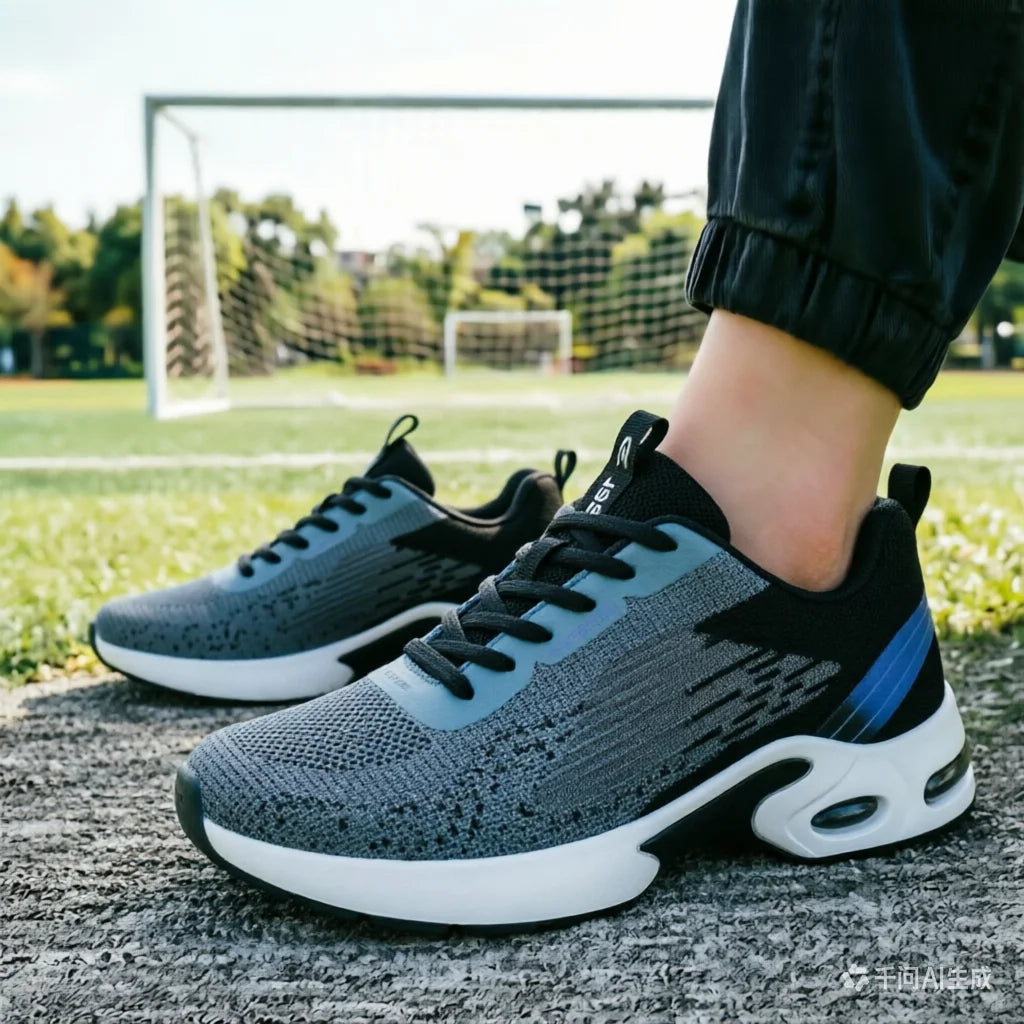 Scarpe da corsa alla moda da uomo, traspiranti in rete con supporto ammortizzato ad aria per palestra e uso quotidiano