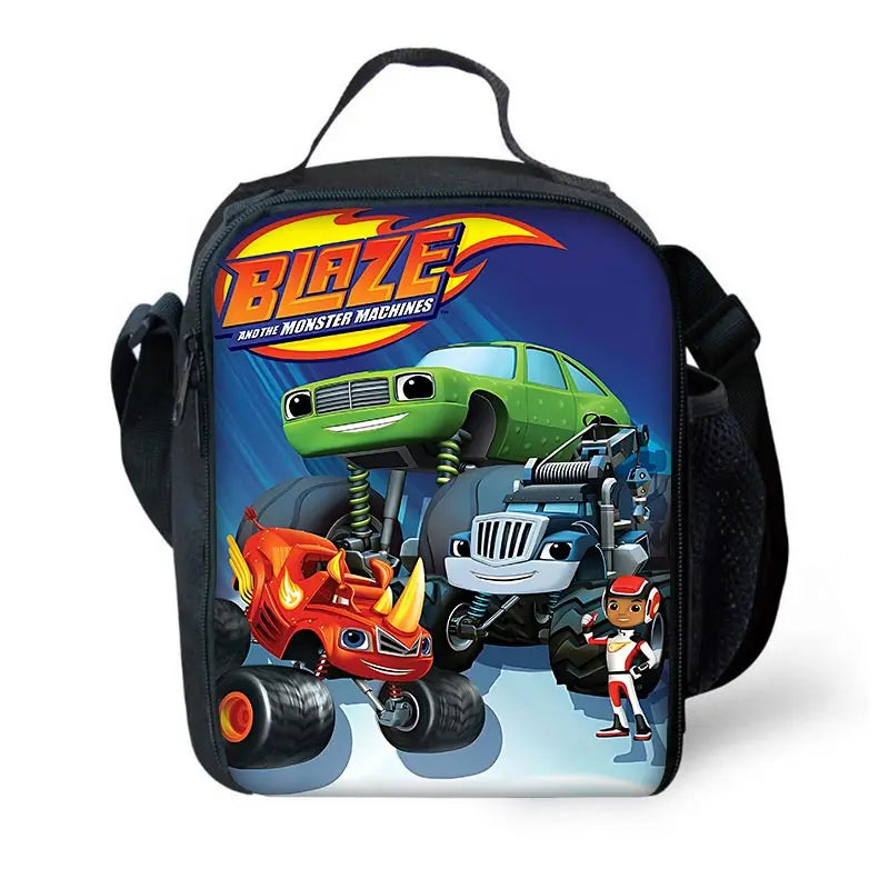 Zaino Scolastico 3D Cartoon Blaze Monster Machines con Borsa Pranzo, Astuccio, Zaino per Bambini e Bambine, Miglior Regalo