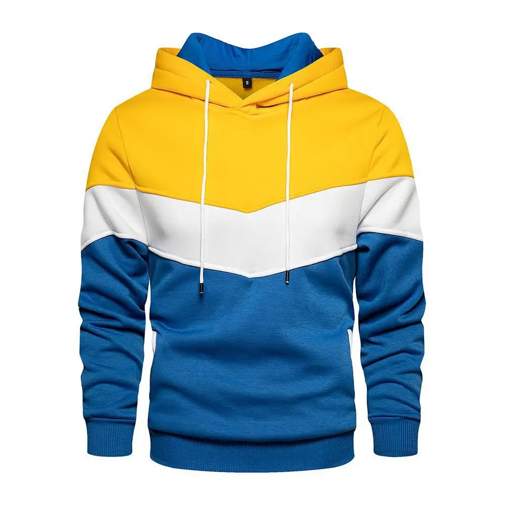 2025 Felpa con cappuccio patchwork da uomo nuova Abbigliamento sportivo casual da esterno Moda di strada Felpa con cappuccio termica in pile da uomo Cappotto autunno inverno