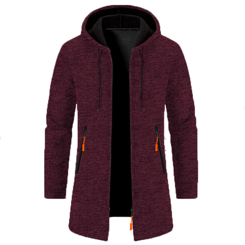 Felpe con cappuccio da uomo Felpe a maniche lunghe da uomo con cerniera con cappuccio Giacca invernale oversize da uomo Cappotto maglione nero
